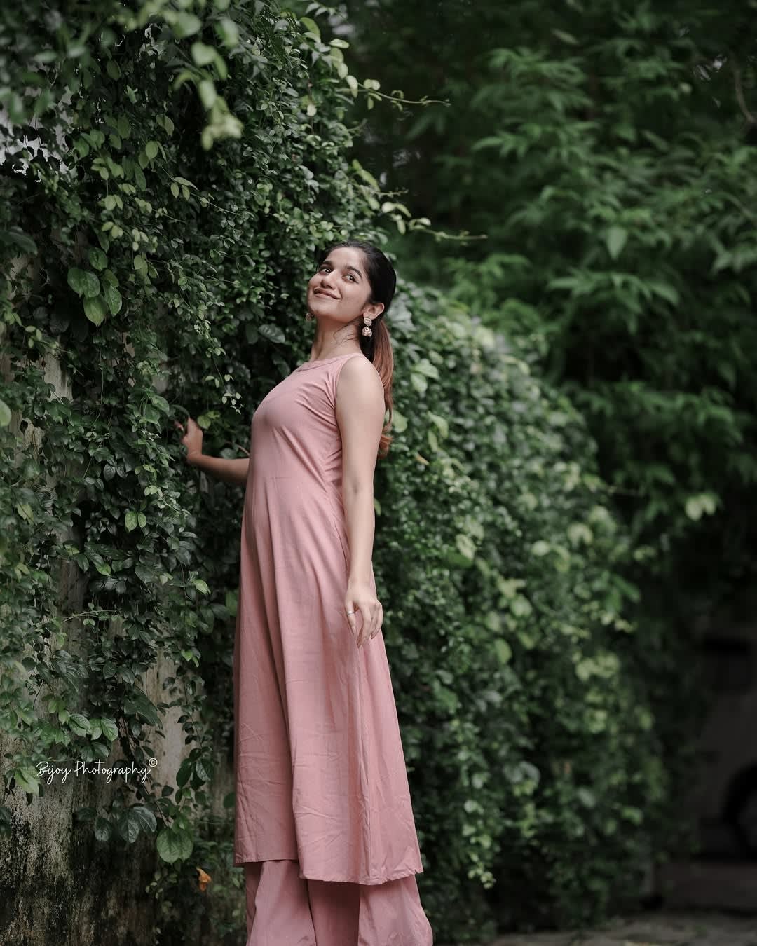 Cotton Slub Kurta Set Pink