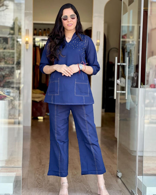 Handwork Cotton Slub Co-Ord Set