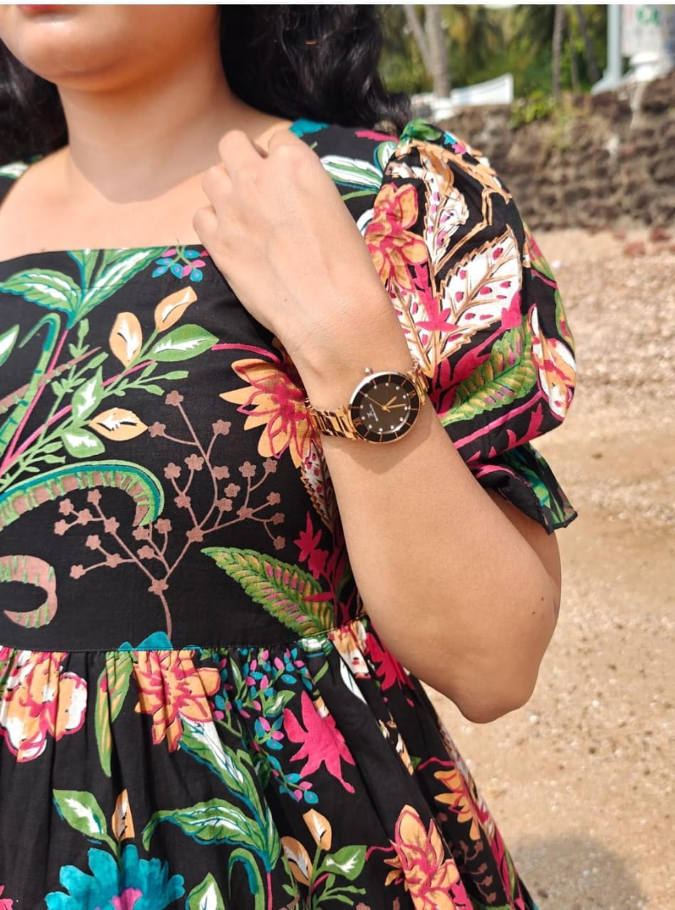 Multicolor Floral Midi Dress