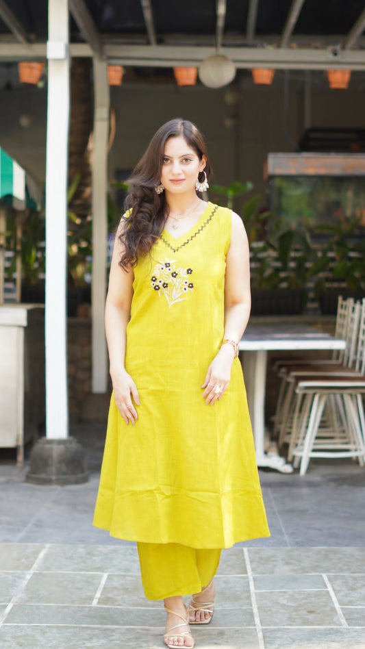 Premium Heavy Slub Cotton Mustard Yellow