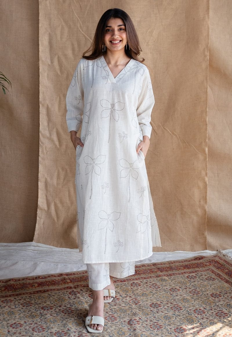 Simple Yet Elegant Pure Cotton Kurti & Palazzo Set-Perfect For Day Events