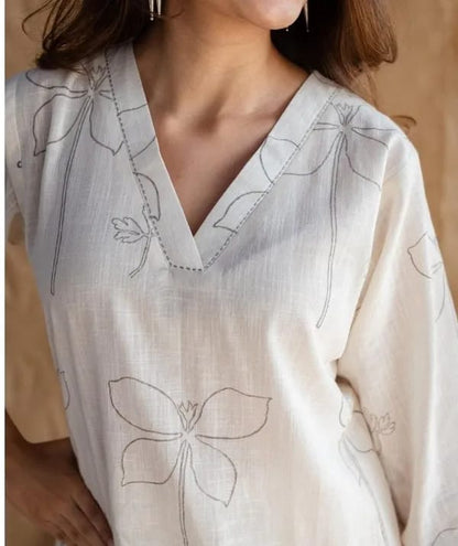 Simple Yet Elegant Pure Cotton Kurti & Palazzo Set-Perfect For Day Events