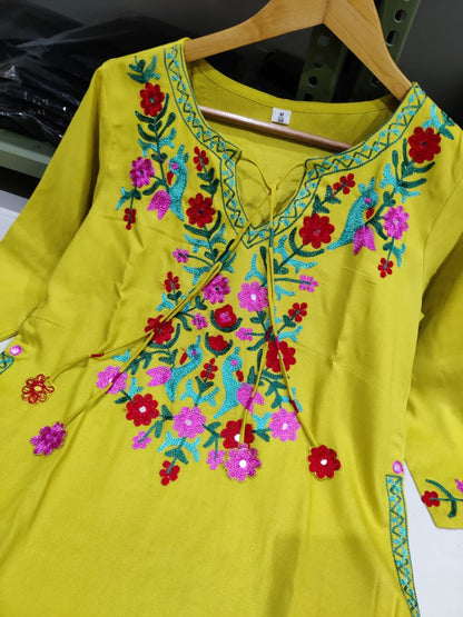 Aari Work Kurta Palazzo Set