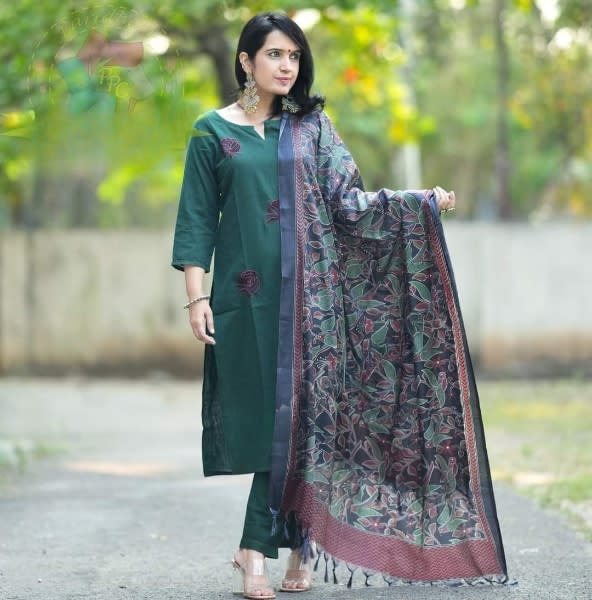 Green Khadi Classic Kurta Set Ethnic Wear
