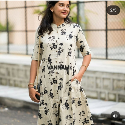 Cream Blossom Cotton Coord Set