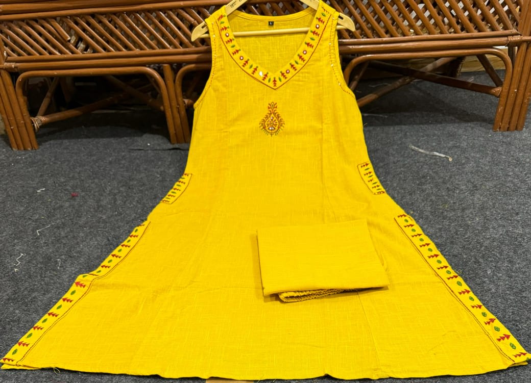 Yellow Co-Ord Set Kurta With Exquisite Embroidery