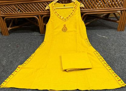 Yellow Co-Ord Set Kurta With Exquisite Embroidery