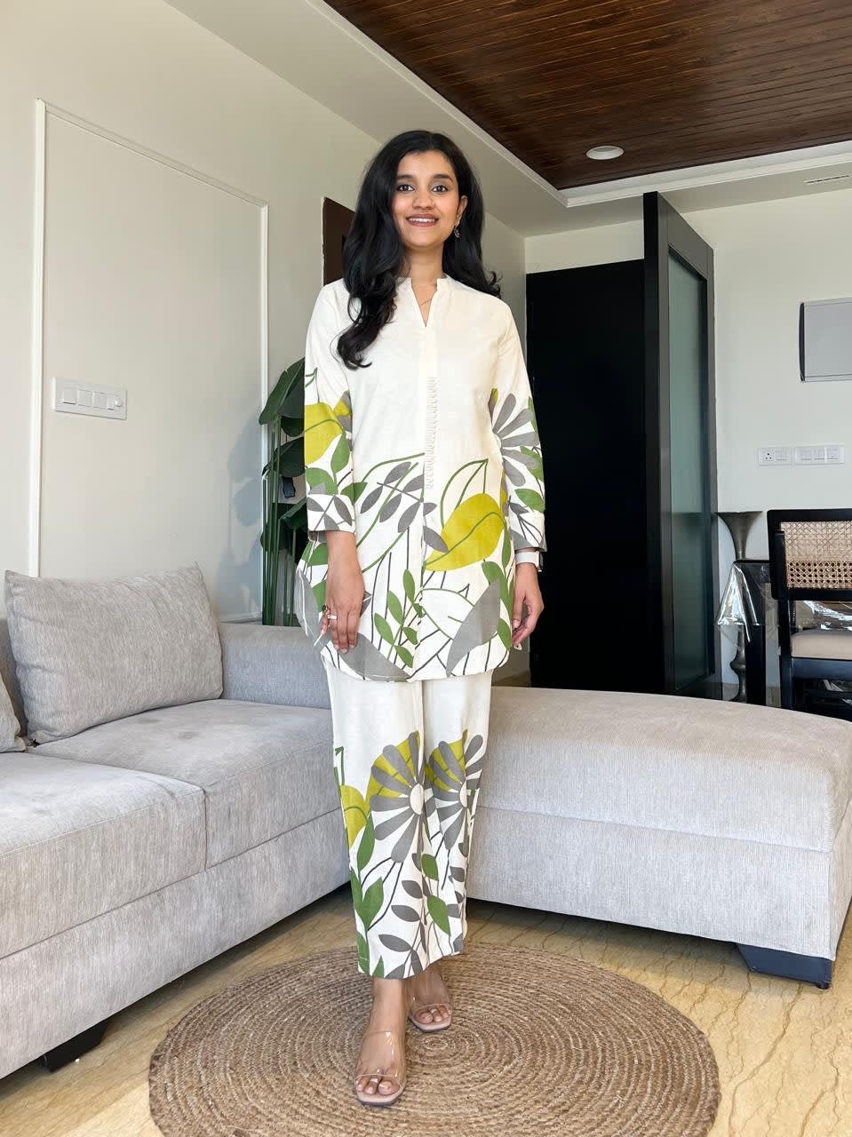 Green Cotton Classic Co-Ord Set Festive Collection