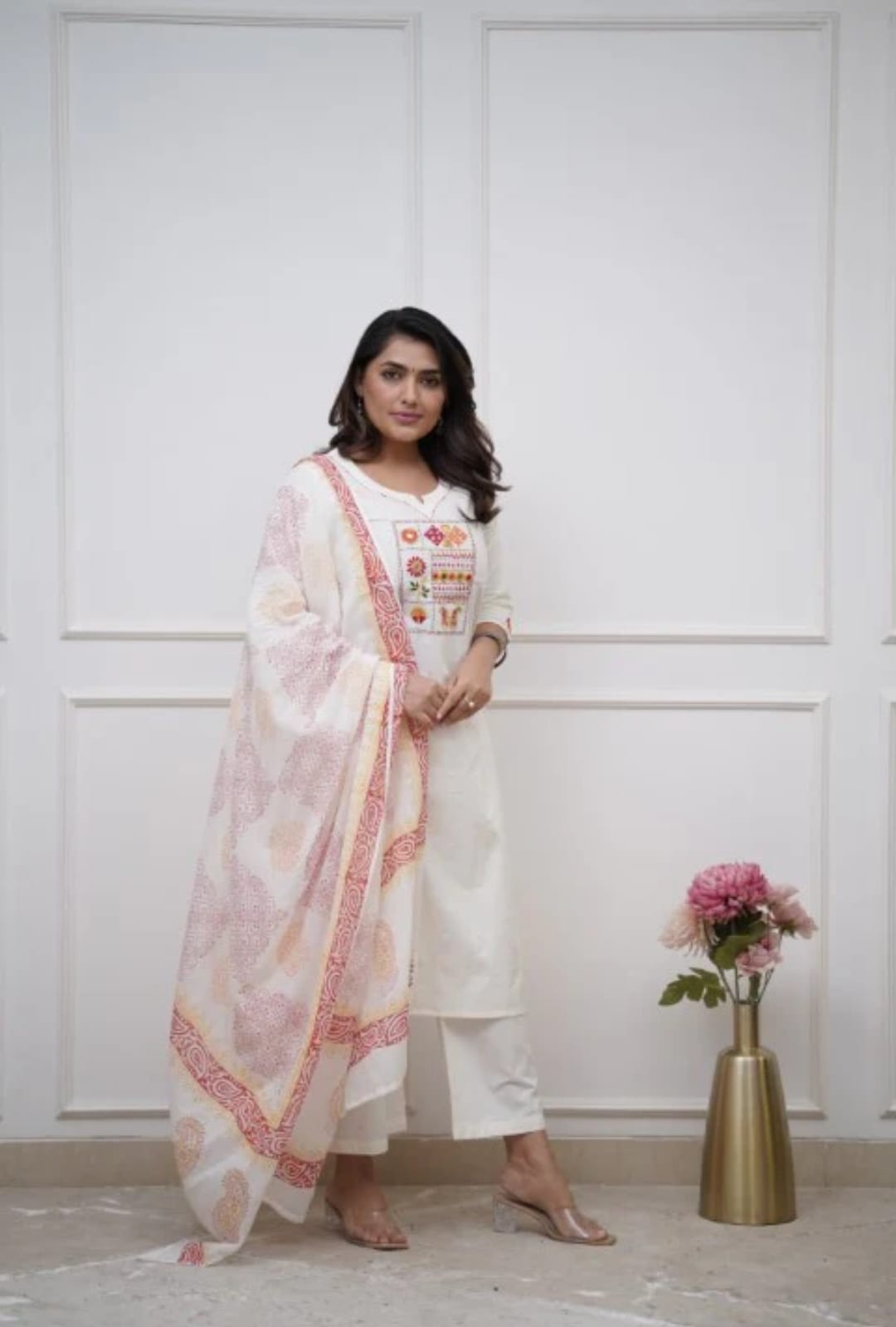 Cotton Kurta Pant With Dupatta Set