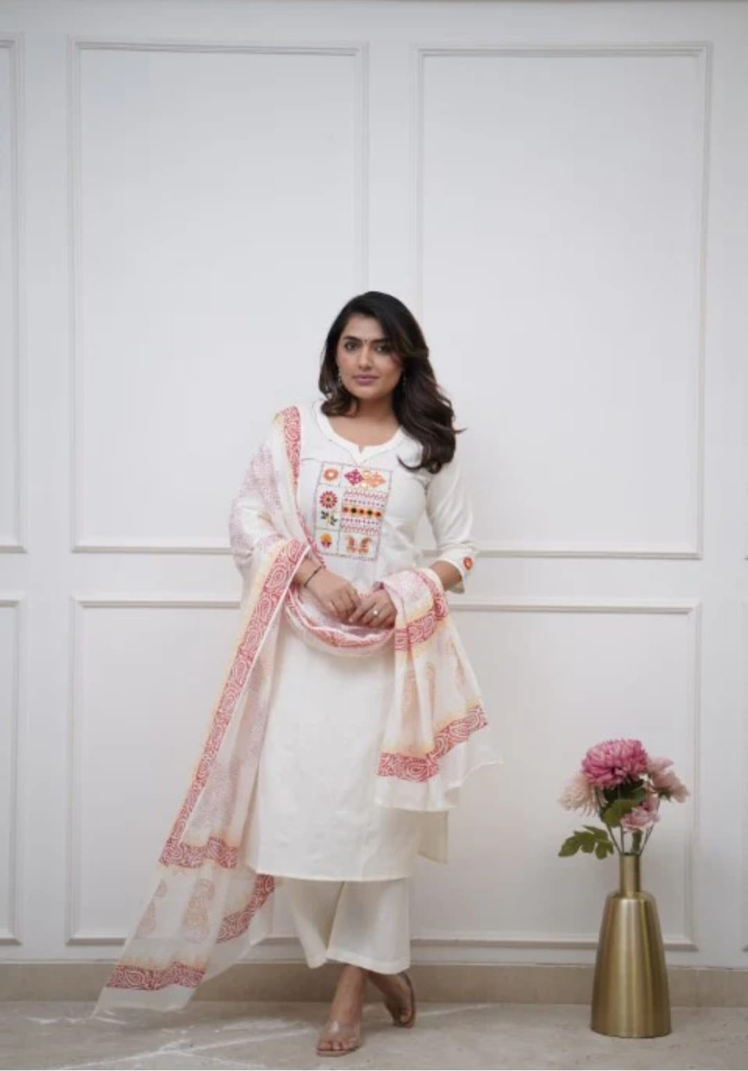 Cotton Kurta Pant With Dupatta Set