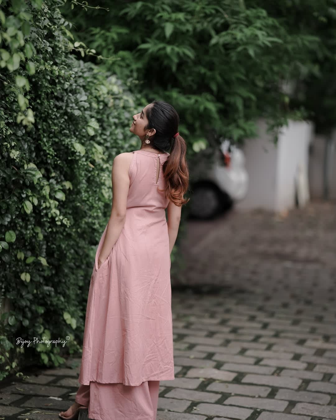 Cotton Slub Kurta Set Pink