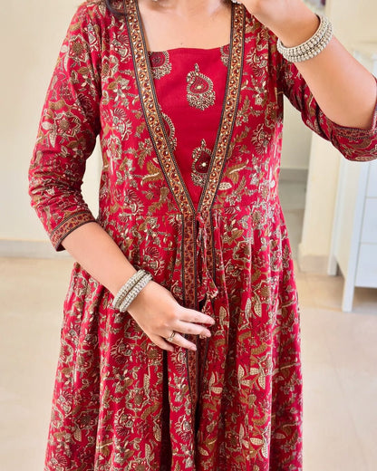 Double-Layer Cotton Dupatta Set