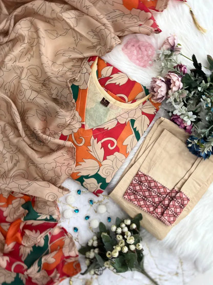 FLORAL SILK SUIT SET