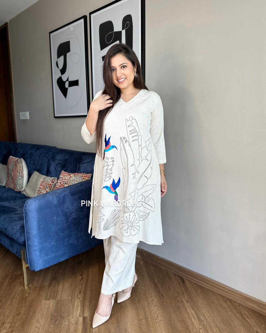 Aari Work Kurta Palazzo Set