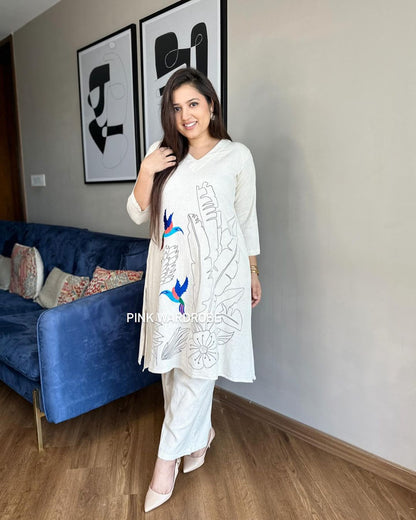 Aari Work Kurta Palazzo Set