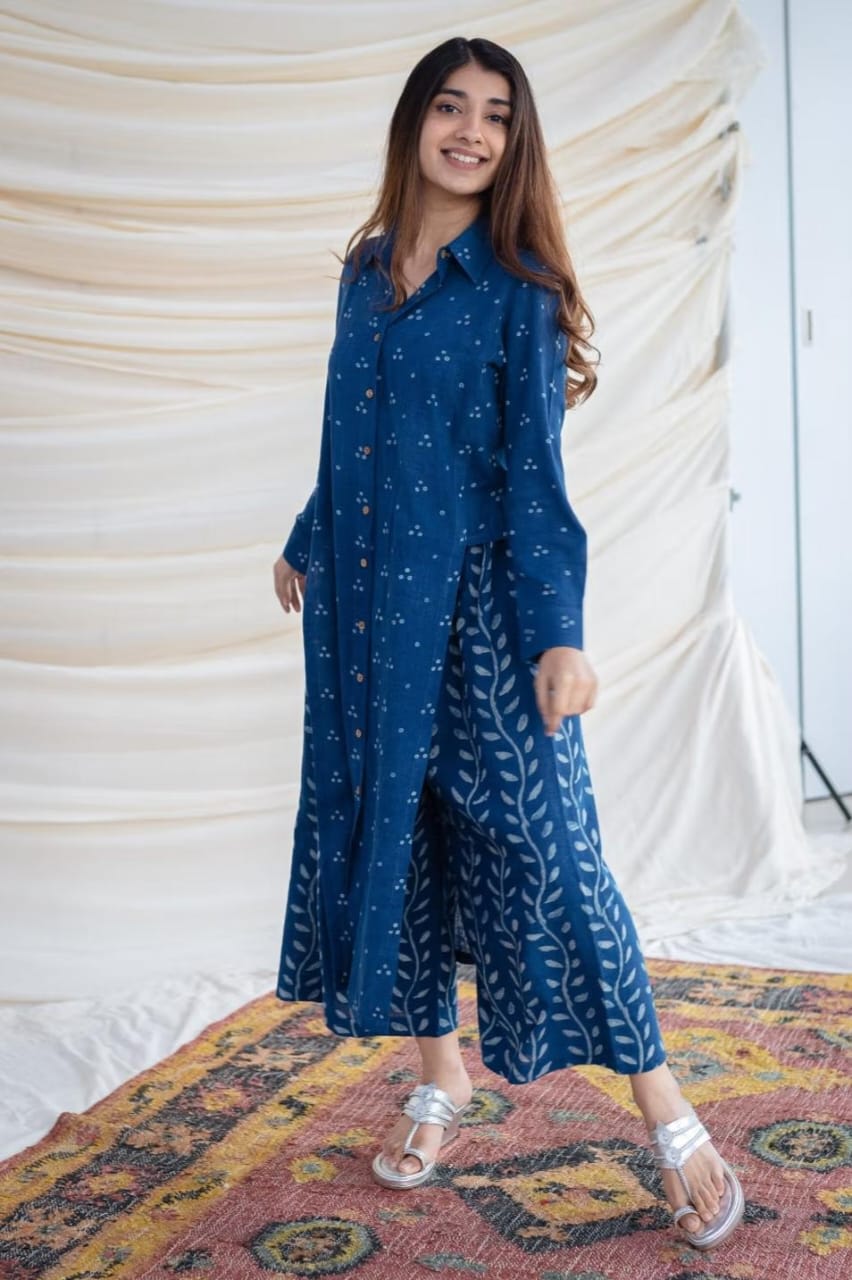 Royal Libas'S New Dabu Print Kurta & Palazzo Set