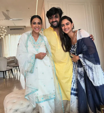 Heavy Pure Chanderi Suit Set sky blue