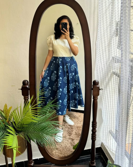 Indigo Hakoba Umbrella dress