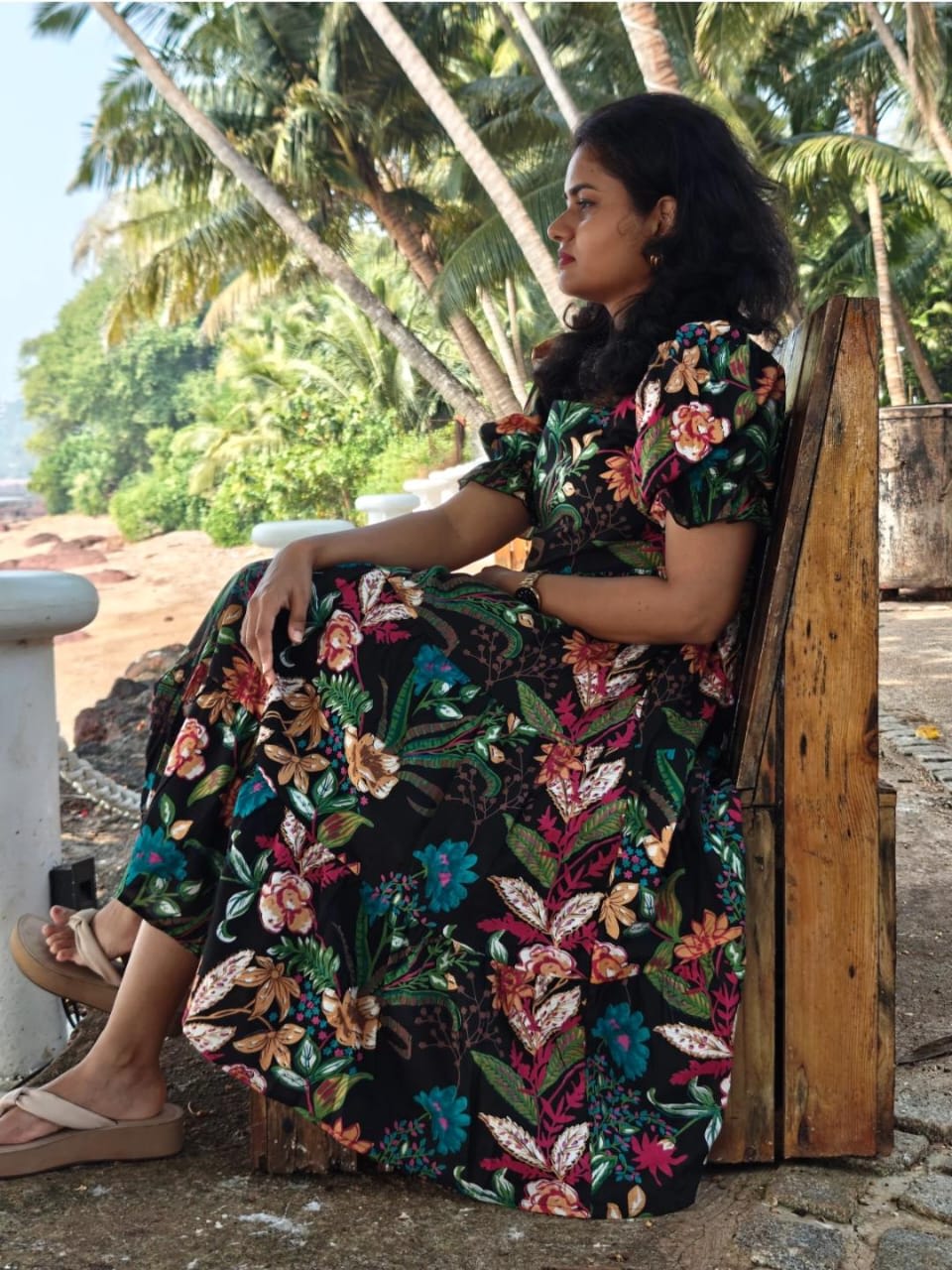 Multicolor Floral Midi Dress