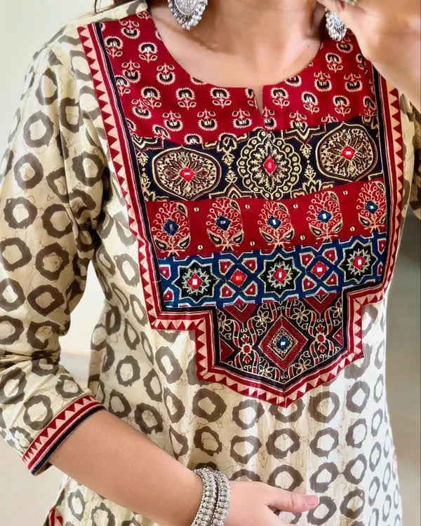 PREMIUM AJRAKH MUSLIN SUIT SET