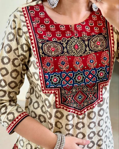 PREMIUM AJRAKH MUSLIN SUIT SET