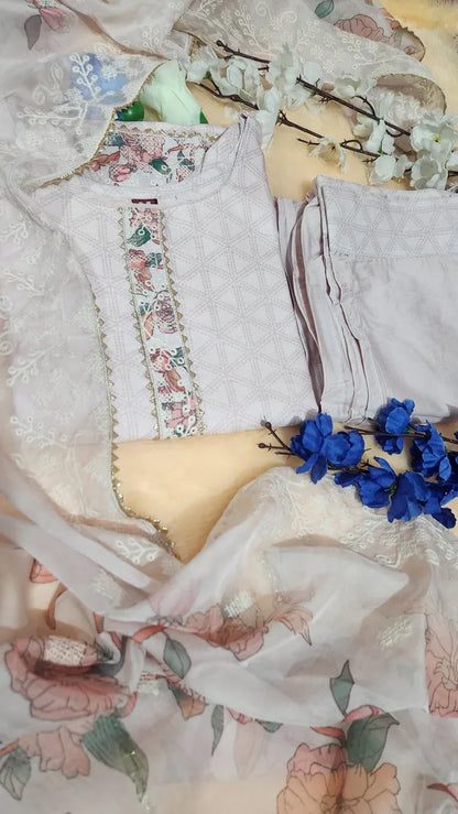 PREMIUM DESIGNER WHITE PART SUIT SET