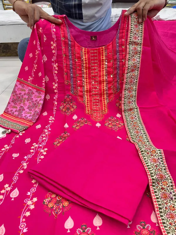 PREMIUM RESHMI PINK SUIT SET