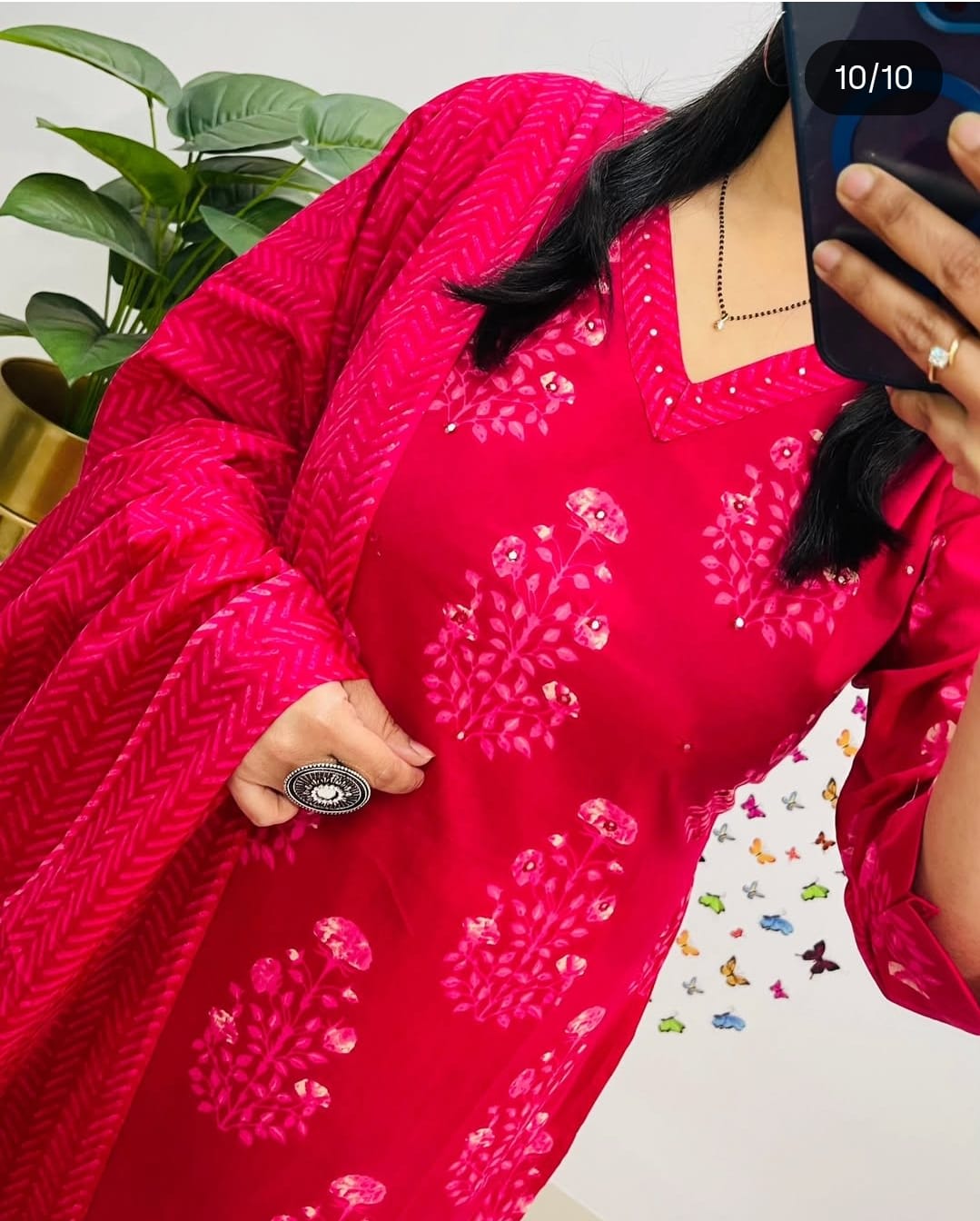 Pink  Designer Straight Kurta Pant With Duppata Set