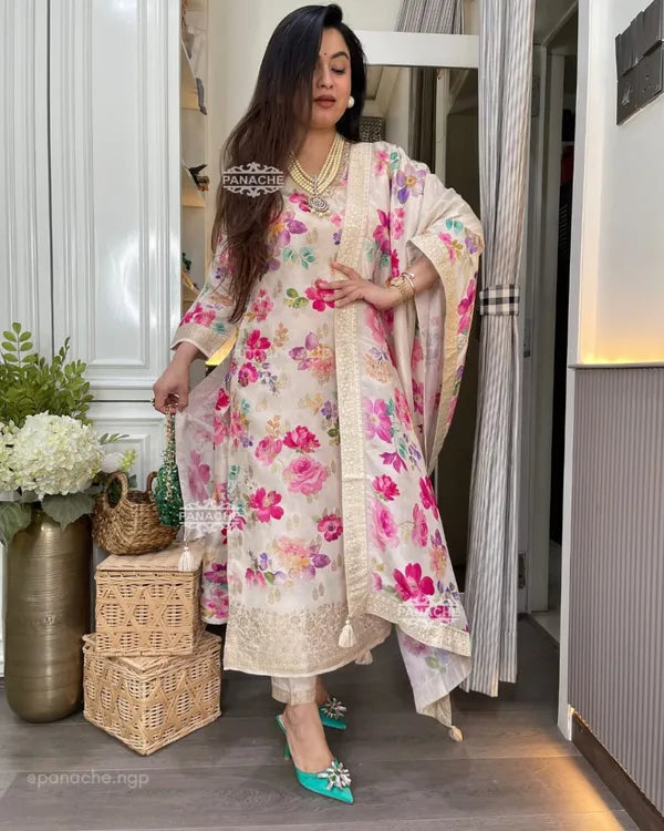 Premium Banana Silk Suit Set