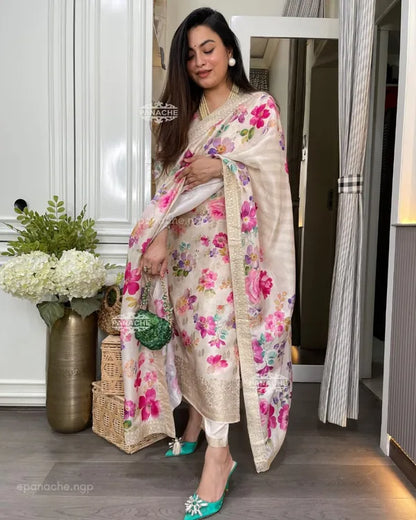 Premium Banana Silk Suit Set