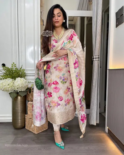 Premium Banana Silk Suit Set