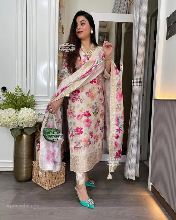 Premium Banana Silk Suit Set