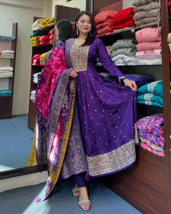 Purple Anarkali set