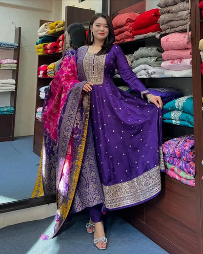 Purple Anarkali set