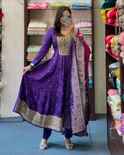 Purple Anarkali set