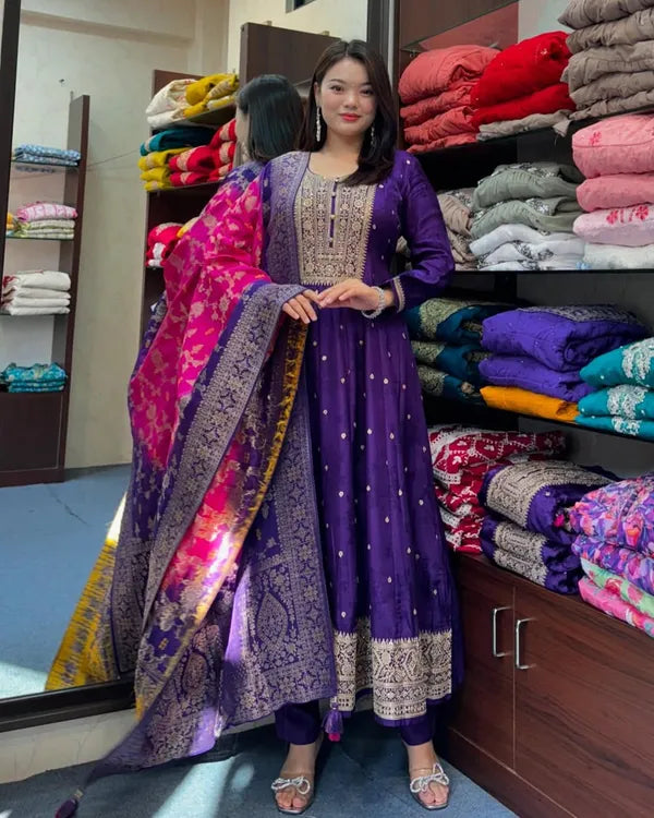 Purple Anarkali set