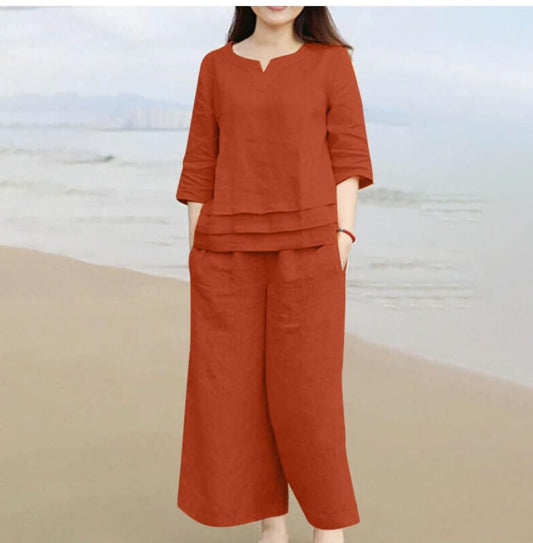 Rust Jaipur Solid Co-Ord Set