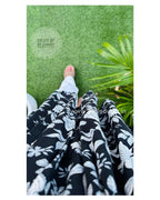 Black Floral Cotton Top for Women | V-Neck Casual College Wear Top