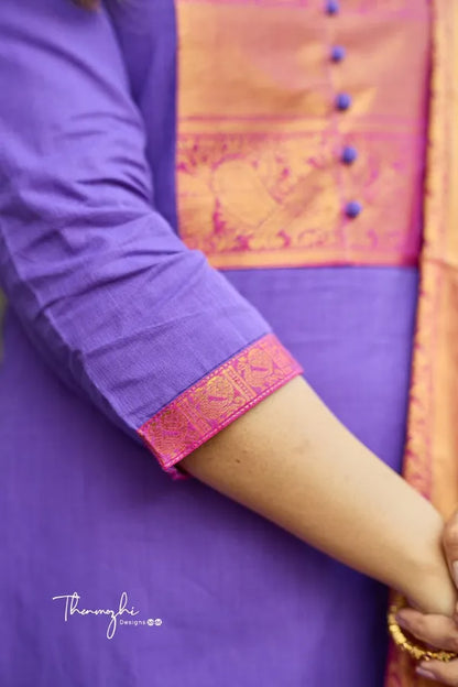 Exquisite Kanchi Cotton Suit Set Purple