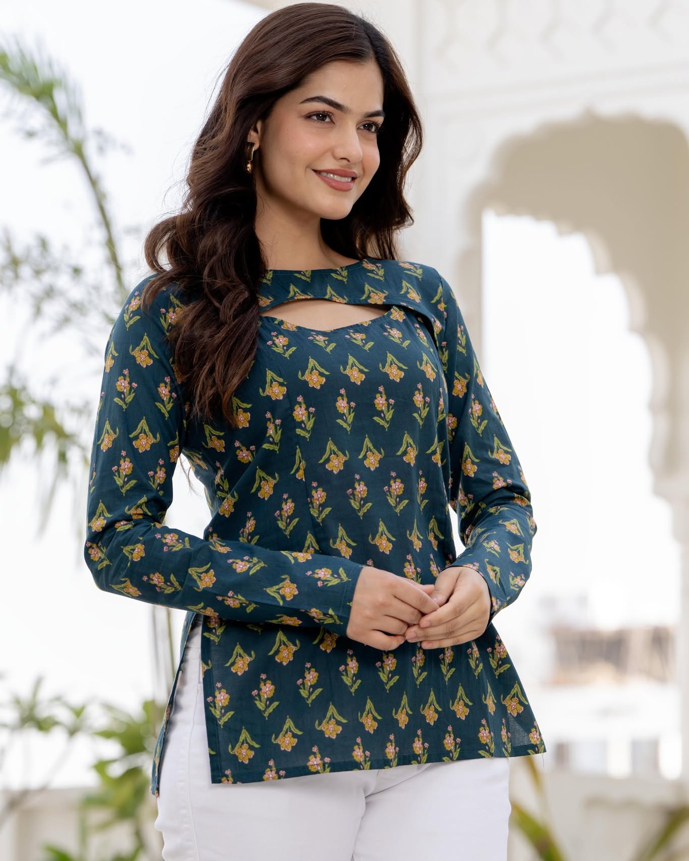 Convertible Top for Women | Pure Cotton 60×60 | 2-in-1 Neck Design | Casual & Daily Wear