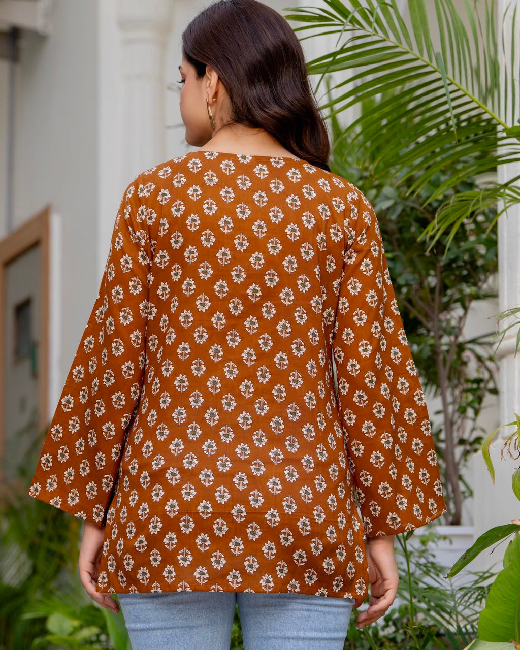 Premium Floral Printed Cotton Kurti Top ✨