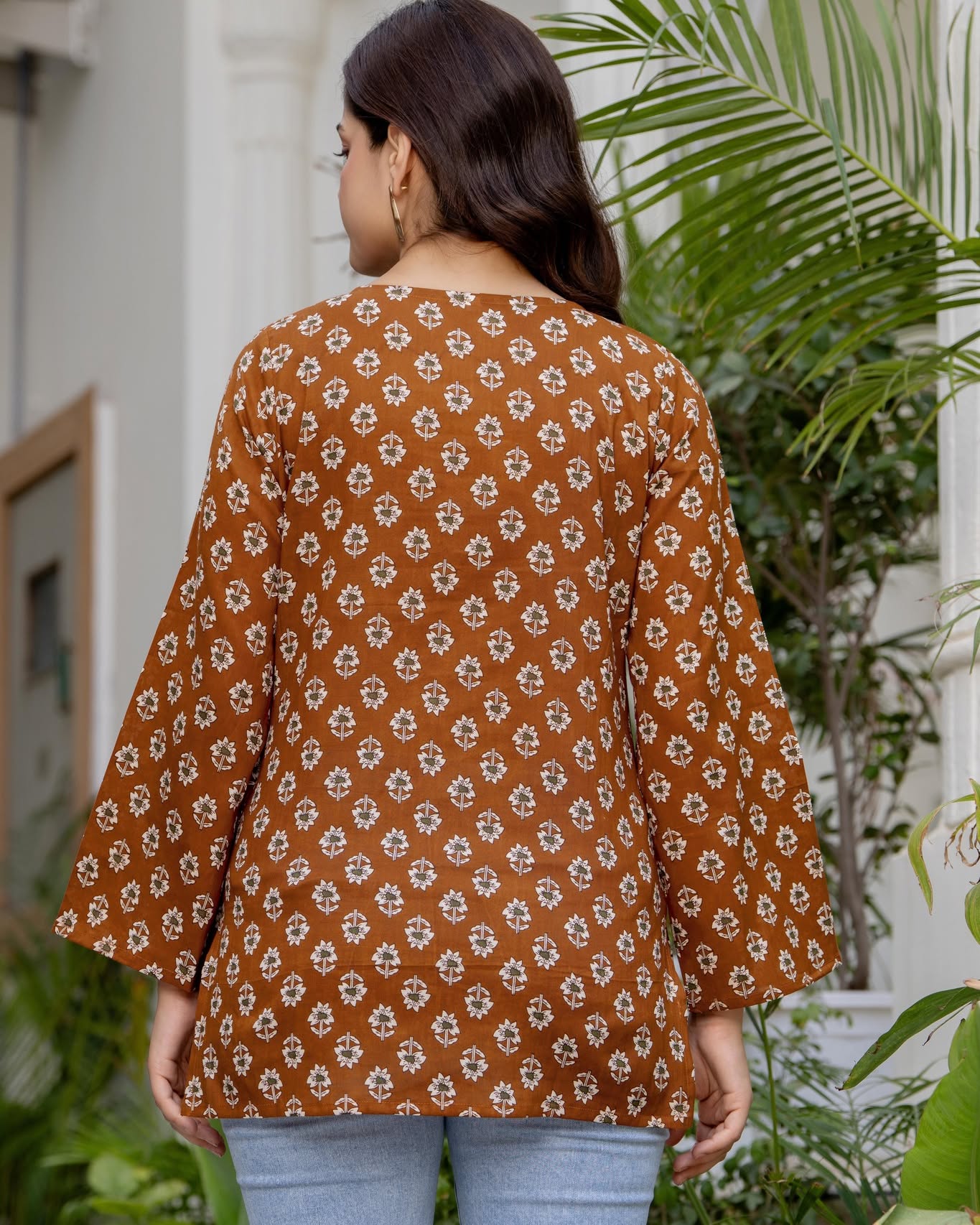 Premium Floral Printed Cotton Kurti Top ✨