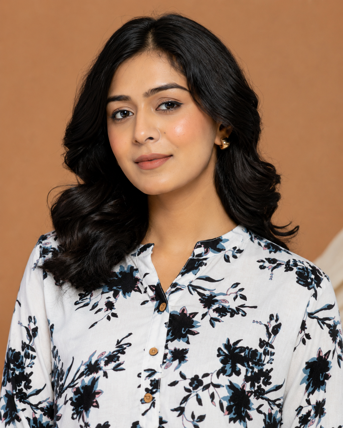 White Floral Cotton Top for Women – Casual College Wear
