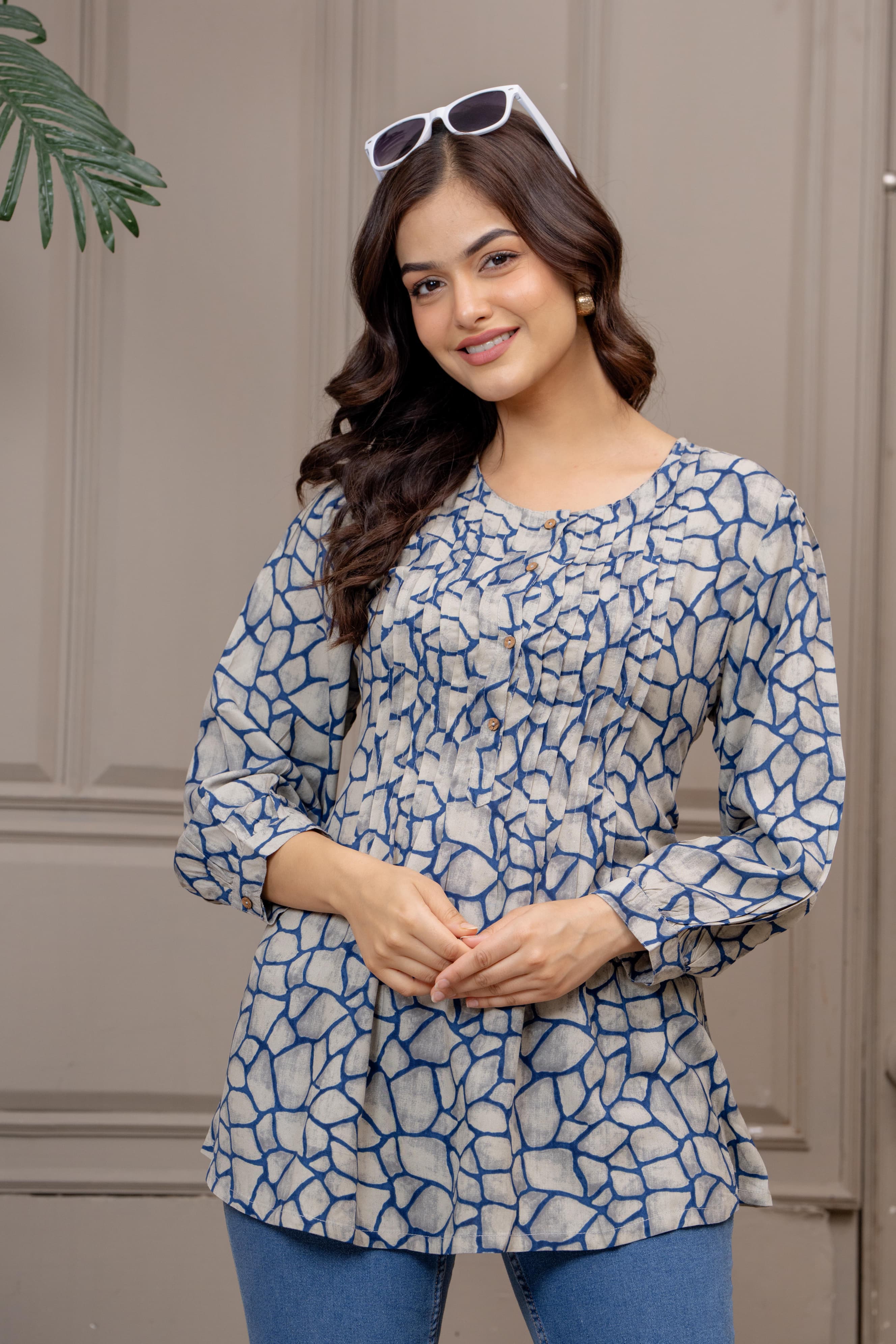 Elegant Printed Cotton Tunic Tops for Everyday Comfort & Style