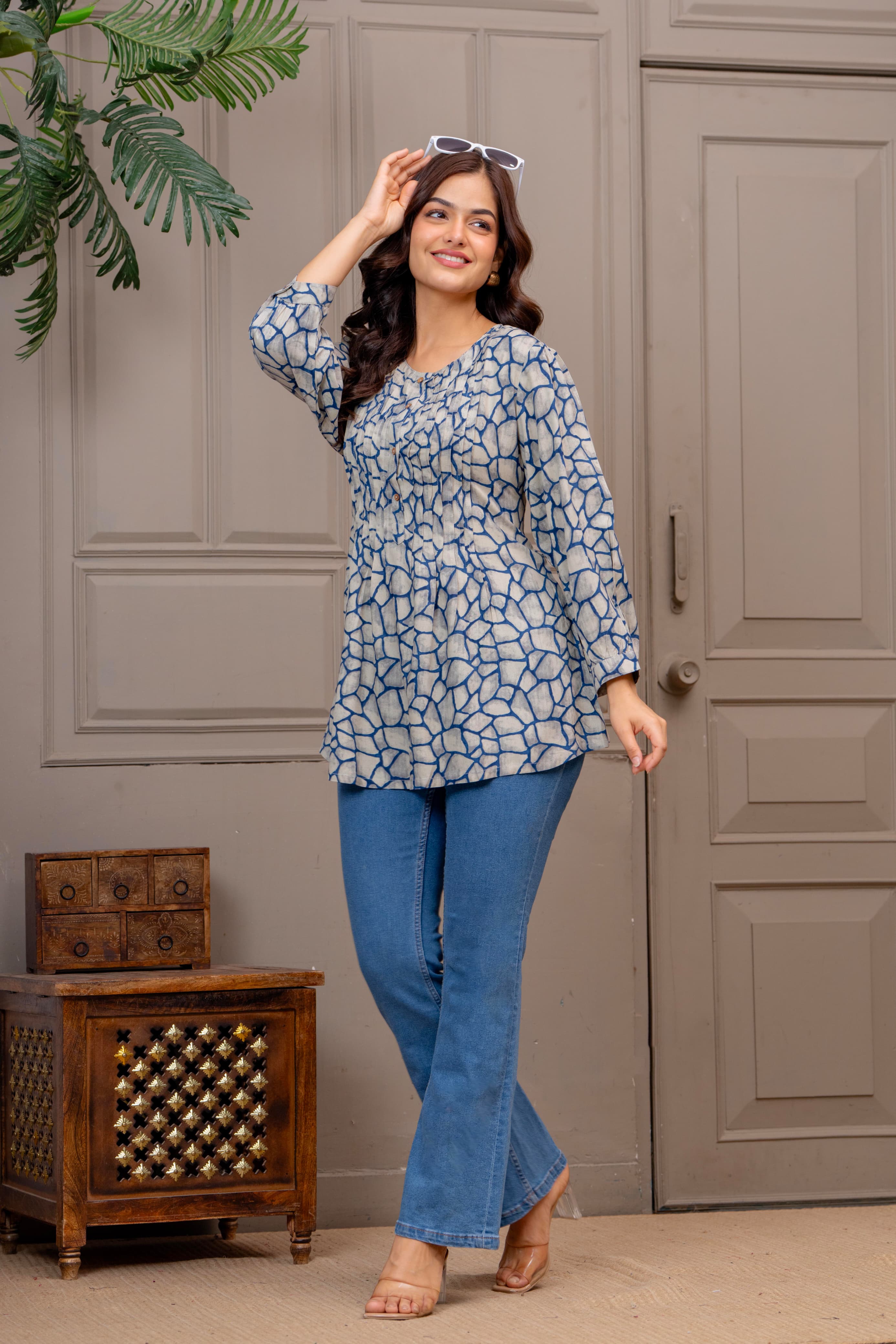 Elegant Printed Cotton Tunic Tops for Everyday Comfort & Style