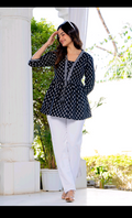 Stylish Black Printed Peplum Top for Women | Pure Cotton Casual & Office Wear Tunic Top
