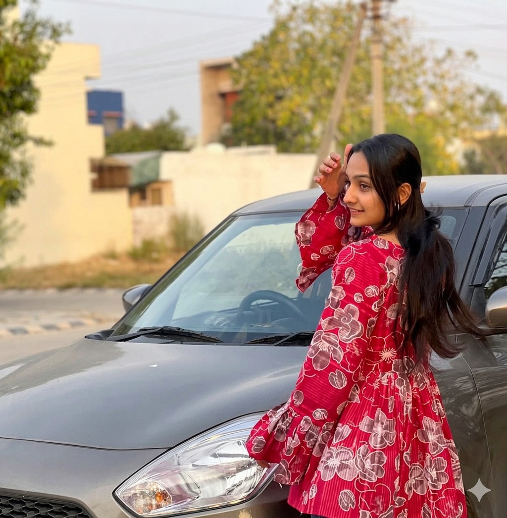 Women's Magenta Floral Printed Short Kurti | Casual Flared Tunic Top with Tiered Bell Sleeves