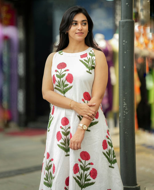 Premium Floral Cotton Flex Kurti Palazzo Co-ord Set for Women | A-Line Designer Summer Outfit with Pockets