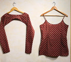 Elegant Maroon Floral Print Convertible Top