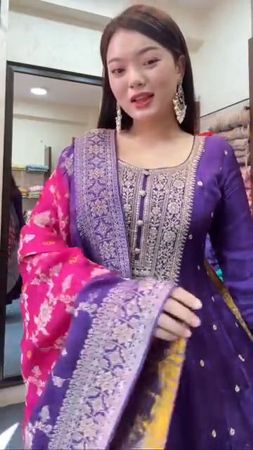 Purple Anarkali set